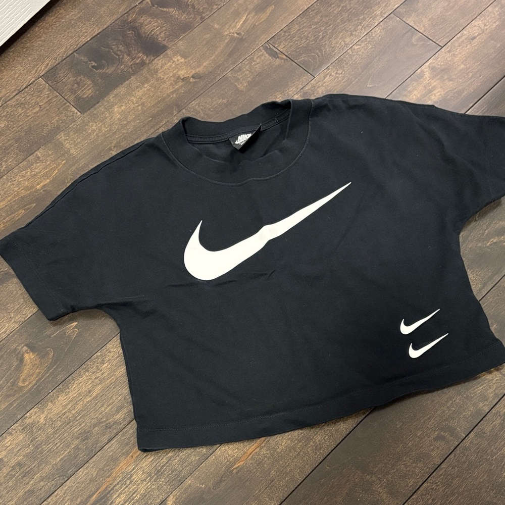 Nike Black Tee with White Swoosh